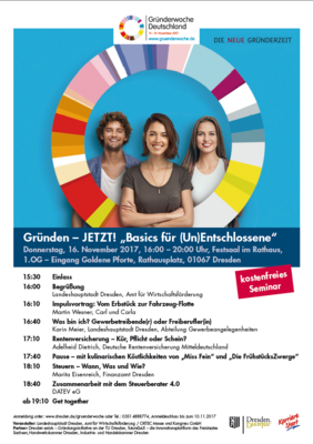 Seminar "Gründen - JETZT! 'Basics für (Un)Entschlossene'"